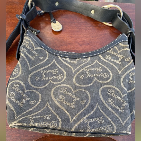 Dooney and Burke Heart Canvas Y2K bag - Picture 1 of 5